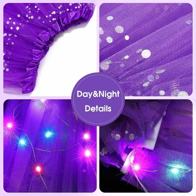 Nicute Light Up Tutu Led Layered Tulle Tutus Skirt for Women - Image 3